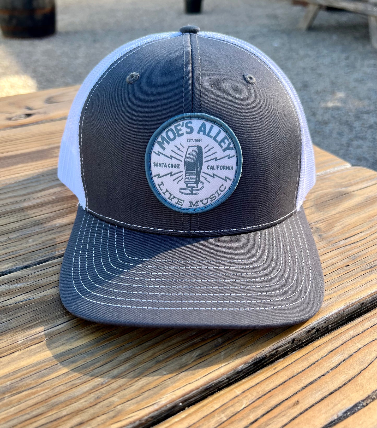 Moe's Alley Trucker Hat - Grey/White
