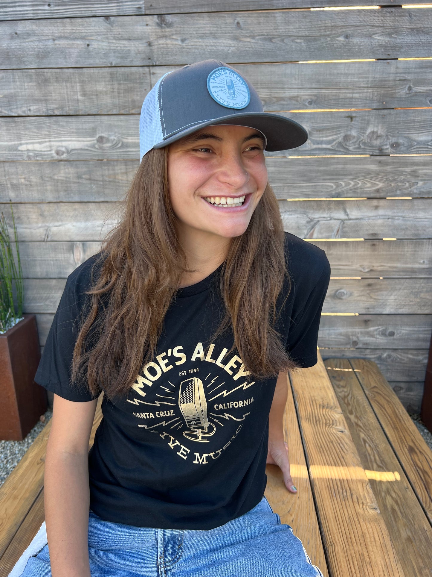 Moe's Alley Black and Gold Sparkle T-Shirt