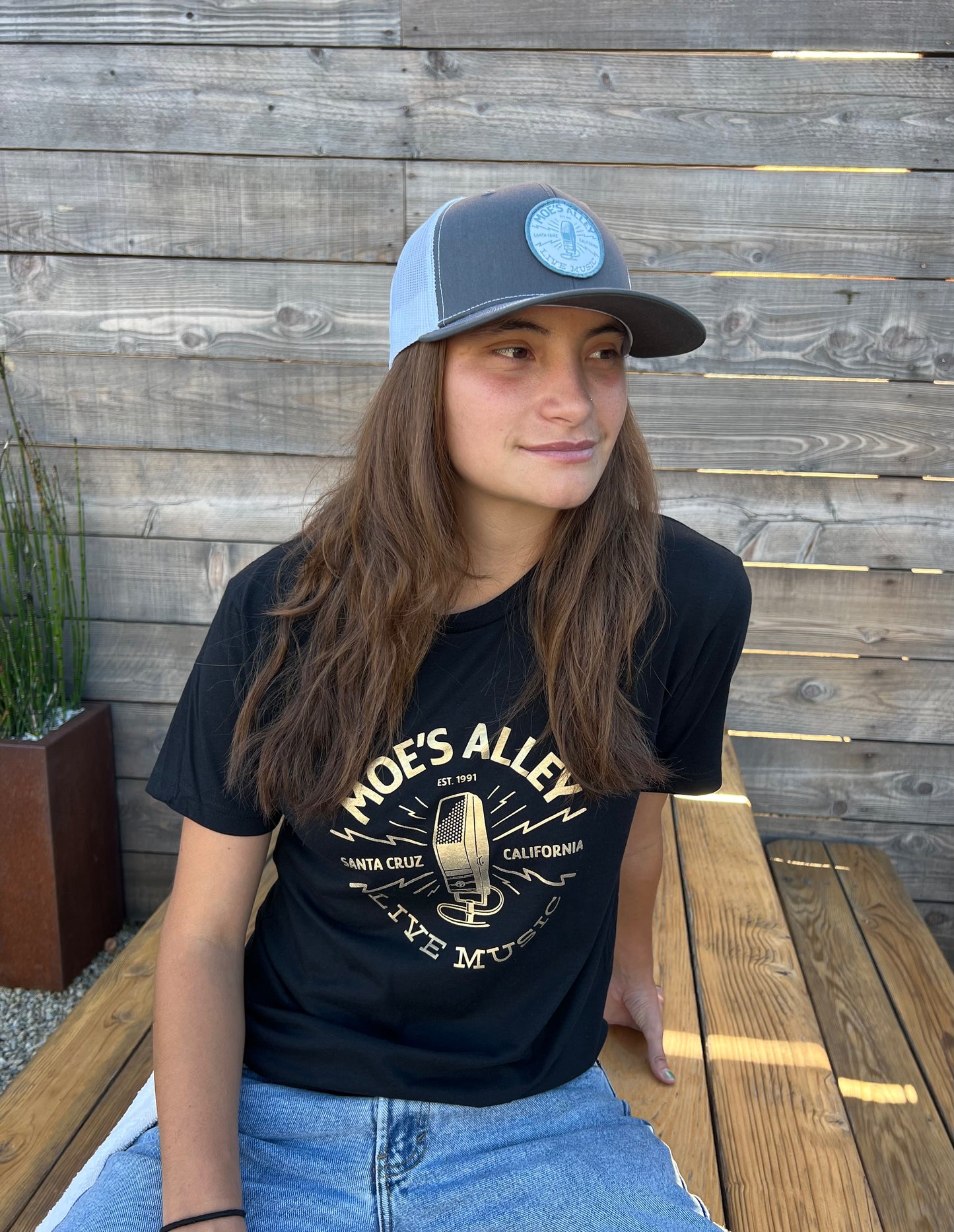 Moe's Alley Black and Gold Sparkle T-Shirt