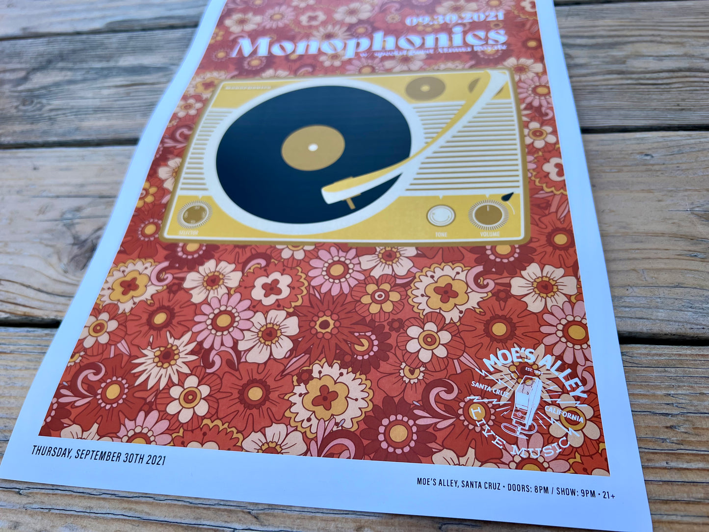 Monophonics Moe's Alley Show Poster, Original Art, 11"x17"