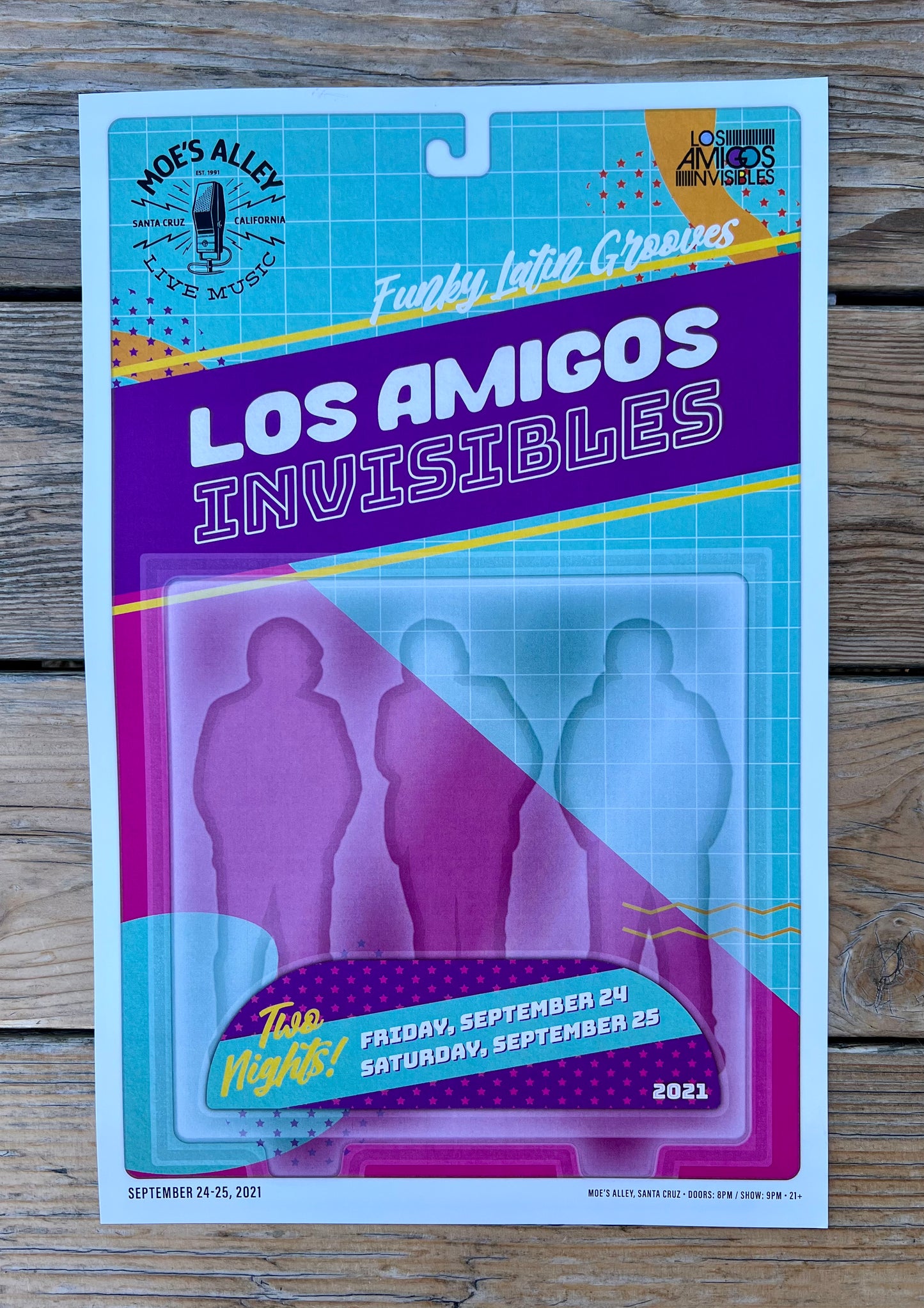 Los Amigos Invisibles at Moe's Alley Show Poster, Original Art, 11"x17"