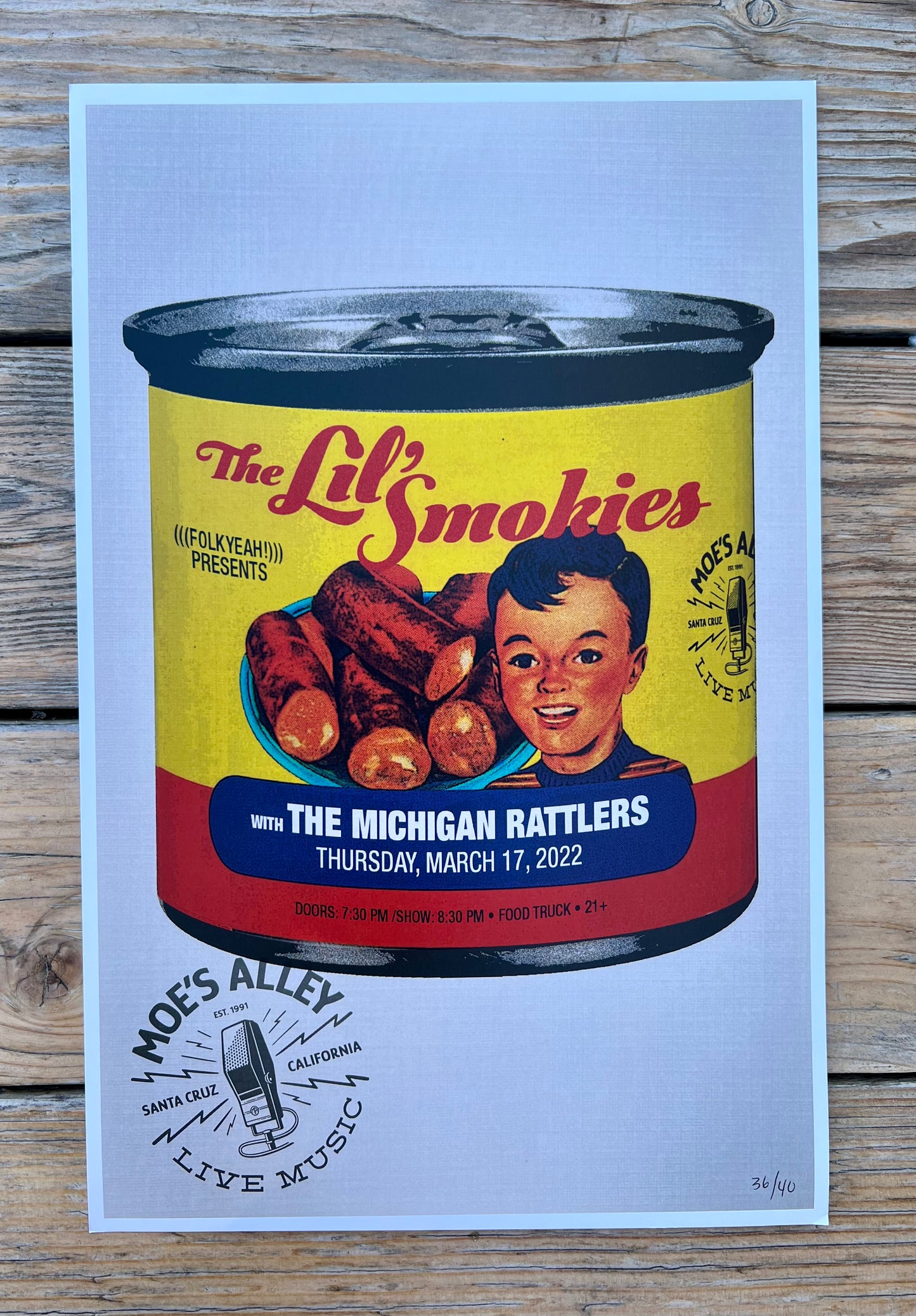 The Lil' Smokies Moe's Alley Show Poster, Original Art, 11"x17"