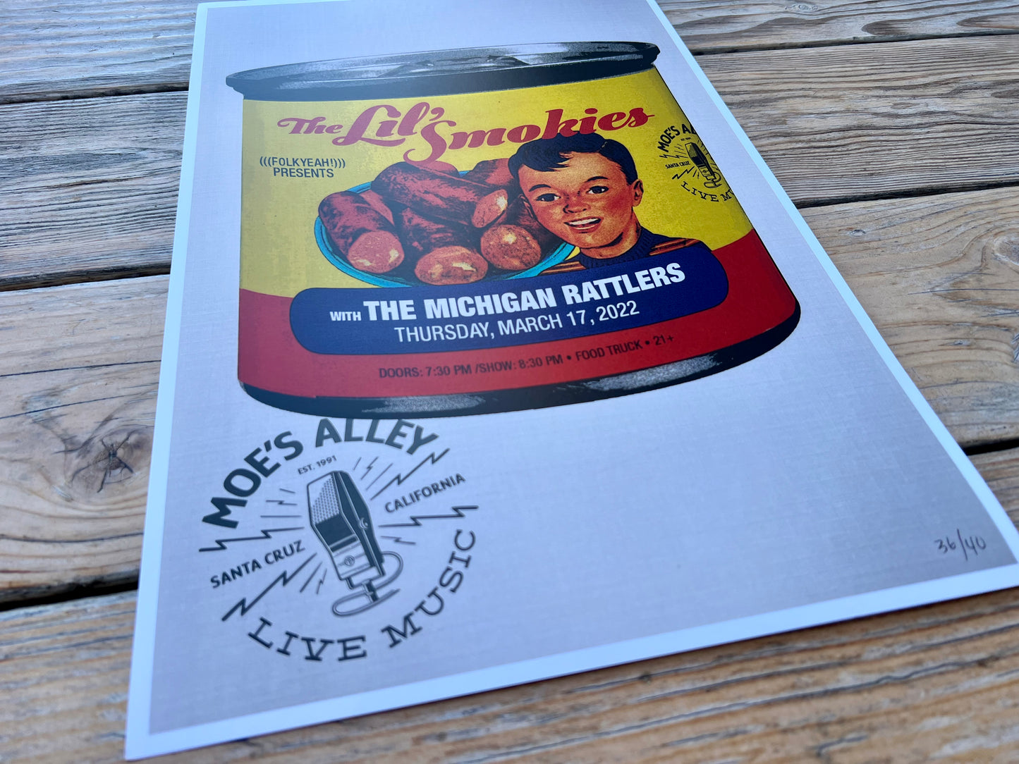 The Lil' Smokies Moe's Alley Show Poster, Original Art, 11"x17"