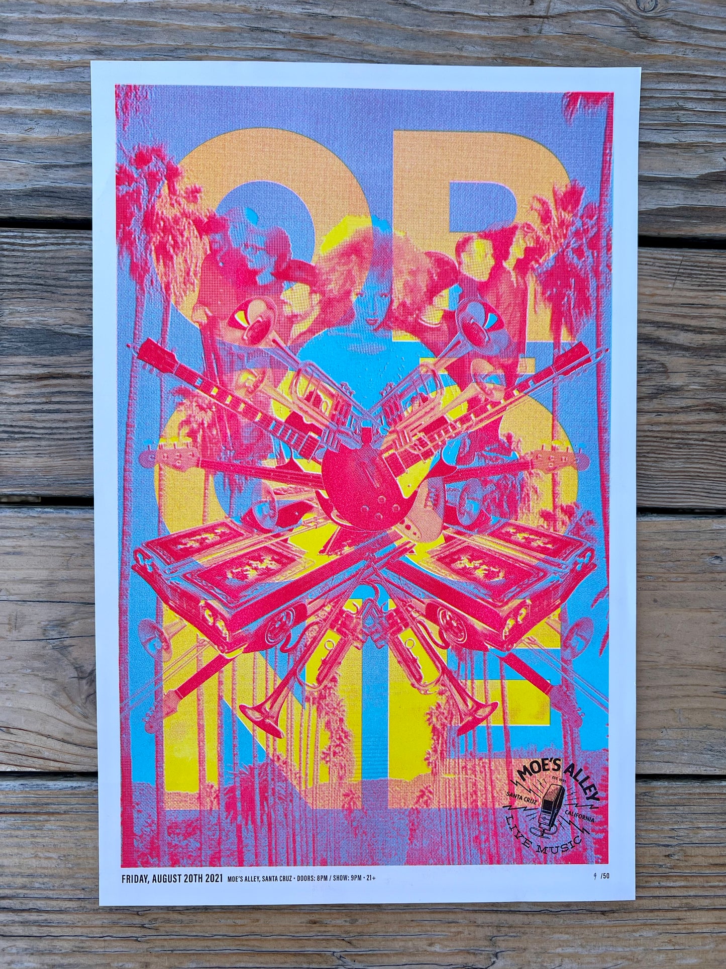 Orgōne Moe's Alley Show Poster, Limited Edition Risograph, 11"x17"