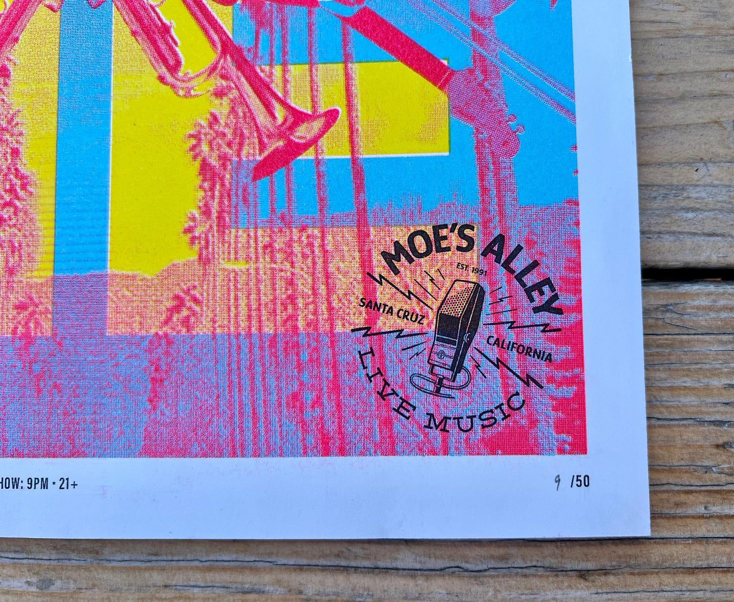 Orgōne Moe's Alley Show Poster, Limited Edition Risograph, 11"x17"
