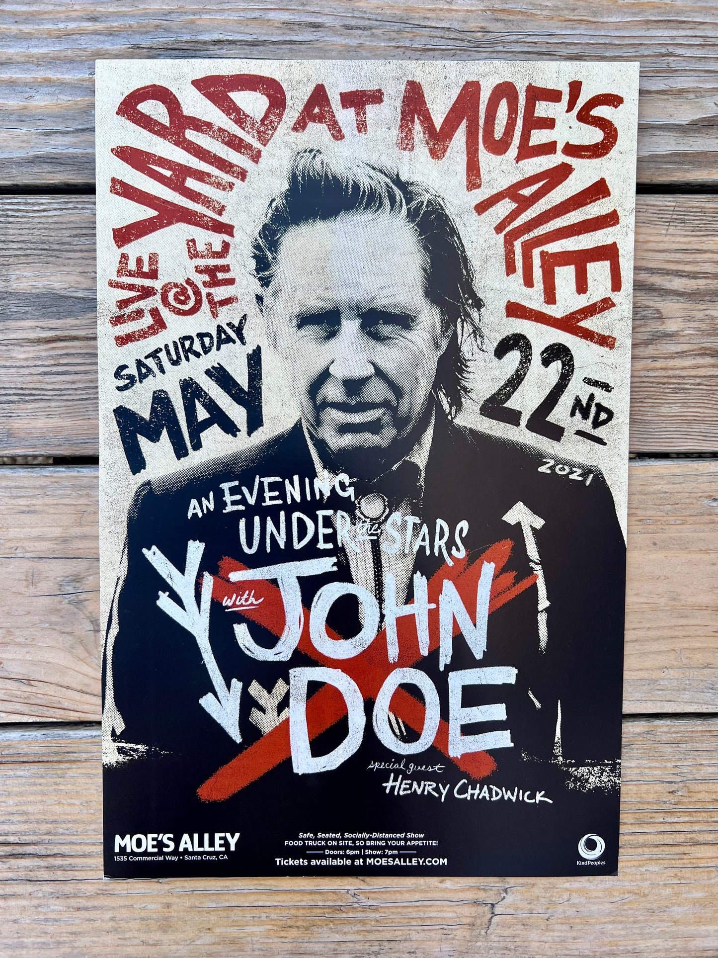 John Doe at Moe's Alley Show Poster, Original Art, 11"x17"