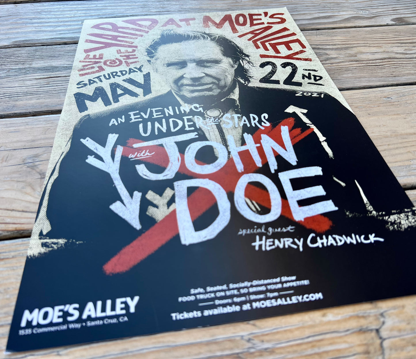 John Doe at Moe's Alley Show Poster, Original Art, 11"x17"